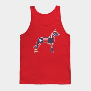 Great Dane 4th of July Dog Lovers Owner Patchwork American Flag Tank Top